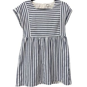 Listicle | Small | Striped Navy and White 100% Cotton Dress with Lining